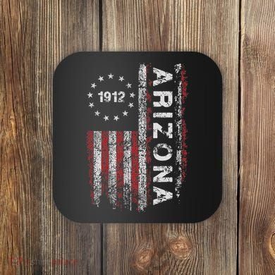 Arizona State Us Flag Vintage Coaster
