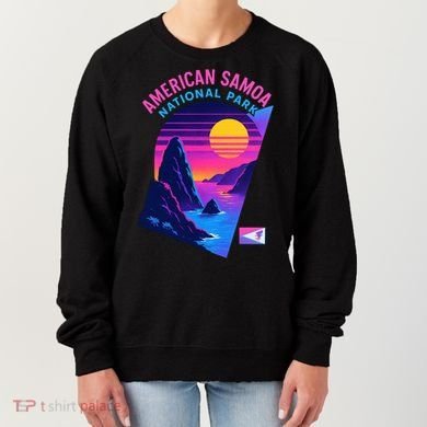 American Samoa Vaporwave Retro Sunset National Park Women's Sweatshirt