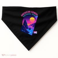 American Samoa Vaporwave Retro Sunset National Park USA-Made Doggie Bandana thumb 0