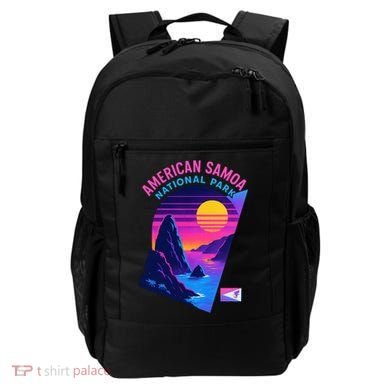 American Samoa Vaporwave Retro Sunset National Park Backpack