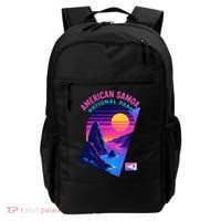 American Samoa Vaporwave Retro Sunset National Park Backpack thumb 0