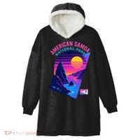 American Samoa Vaporwave Retro Sunset National Park Hooded Wearable Blanket thumb 0