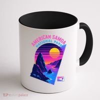 American Samoa Vaporwave Retro Sunset National Park Coffee Mug thumb 1