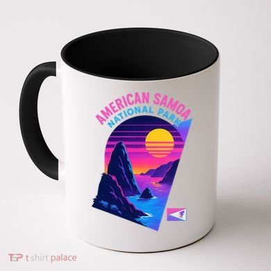 American Samoa Vaporwave Retro Sunset National Park Coffee Mug