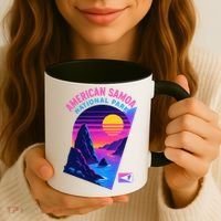 American Samoa Vaporwave Retro Sunset National Park Coffee Mug thumb 3