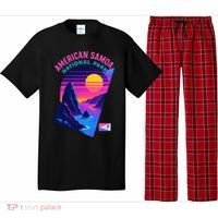 American Samoa Vaporwave Retro Sunset National Park Pajama Set thumb 0