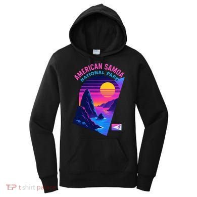 American Samoa Vaporwave Retro Sunset National Park Women's Hoodie
