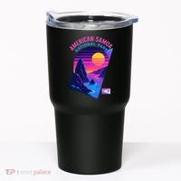 American Samoa Vaporwave Retro Sunset National Park Tumbler thumb 0