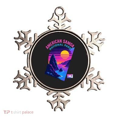 American Samoa Vaporwave Retro Sunset National Park Ornament