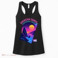 American Samoa Vaporwave Retro Sunset National Park Women's Tank Top thumb 0