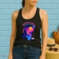 American Samoa Vaporwave Retro Sunset National Park Women's Tank Top thumb 2