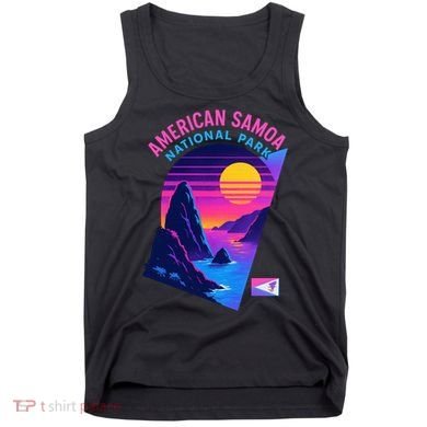 American Samoa Vaporwave Retro Sunset National Park Tank Top
