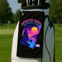 American Samoa Vaporwave Retro Sunset National Park Golf Towel thumb 2