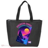 American Samoa Vaporwave Retro Sunset National Park Tote Bag thumb 0