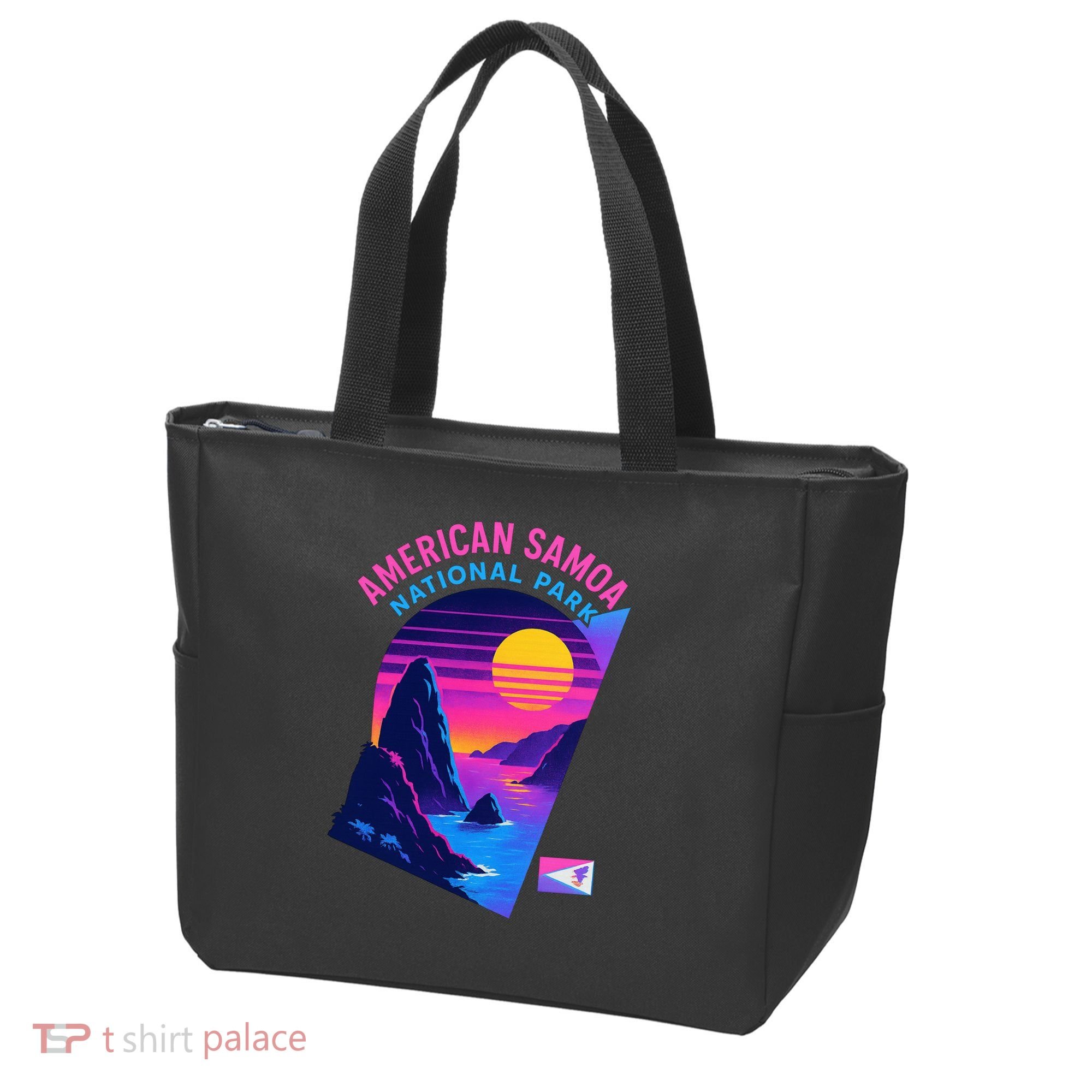 American Samoa Vaporwave Retro Sunset National Park Tote Bag