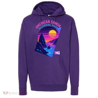 American Samoa Vaporwave Retro Sunset National Park Hoodie
