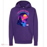 American Samoa Vaporwave Retro Sunset National Park Hoodie thumb 0