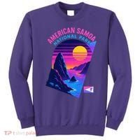 American Samoa Vaporwave Retro Sunset National Park Sweatshirt thumb 0