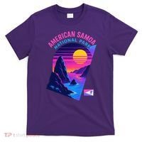American Samoa Vaporwave Retro Sunset National Park T-Shirt thumb 0
