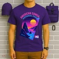 American Samoa Vaporwave Retro Sunset National Park T-Shirt thumb 6