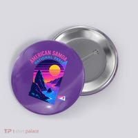 American Samoa Vaporwave Retro Sunset National Park Button thumb 0