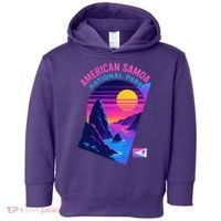 American Samoa Vaporwave Retro Sunset National Park Toddler Hoodie thumb 0