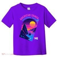 American Samoa Vaporwave Retro Sunset National Park Toddler T-Shirt thumb 0