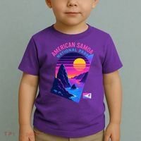 American Samoa Vaporwave Retro Sunset National Park Toddler T-Shirt thumb 2
