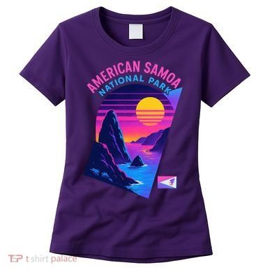 American Samoa Vaporwave Retro Sunset National Park Women's T-Shirt