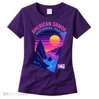 American Samoa Vaporwave Retro Sunset National Park Women's T-Shirt thumb 0