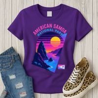 American Samoa Vaporwave Retro Sunset National Park Women's T-Shirt thumb 3