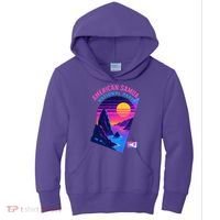 American Samoa Vaporwave Retro Sunset National Park Kids Hoodie thumb 0