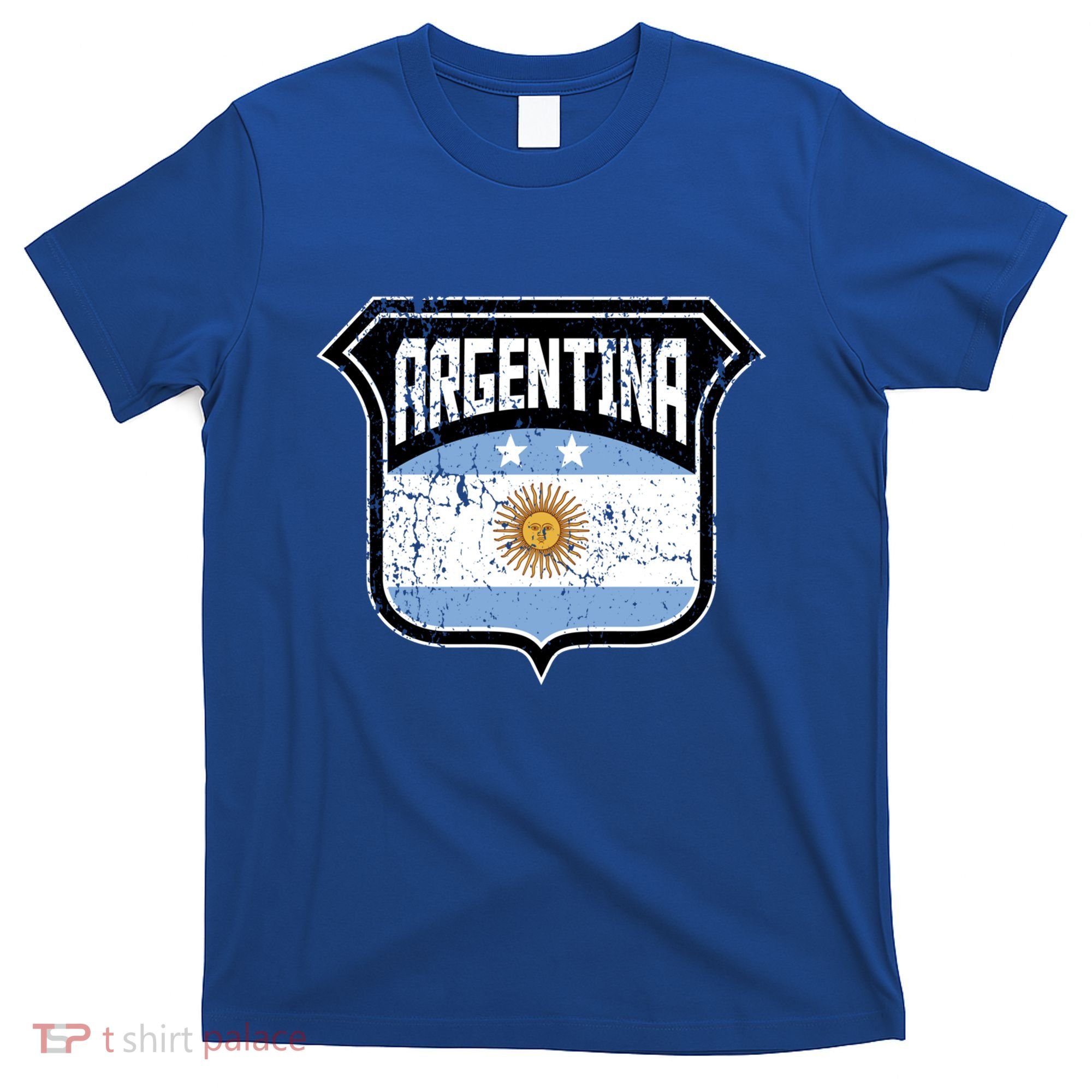 Argentina Soccer Vintage Country Flag Crest Shield Meaningful Gift T-Shirt