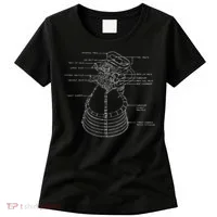 Apollo Saturn V F 1 Space Rocket Engine Blueprint Women's T-Shirt thumb 0
