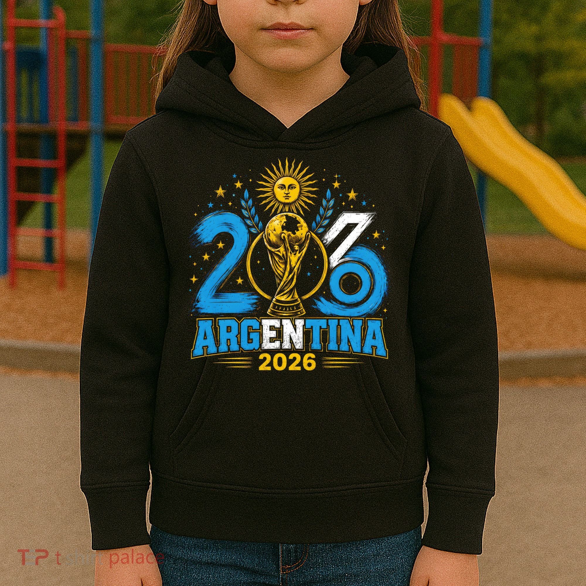 Argentina Soccer World 2026 Championship Celebration Kids Hoodie
