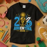 Argentina Soccer World 2026 Championship Celebration Kids T-Shirt thumb 3