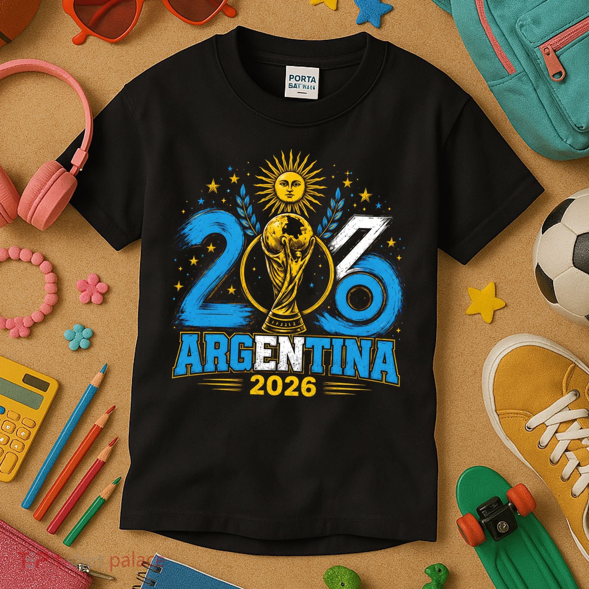 Argentina Soccer World 2026 Championship Celebration Kids T-Shirt