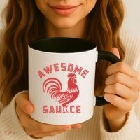 Awesome Sauce With Picture Of Rooster Funny Retro Coffee Mug thumb 3