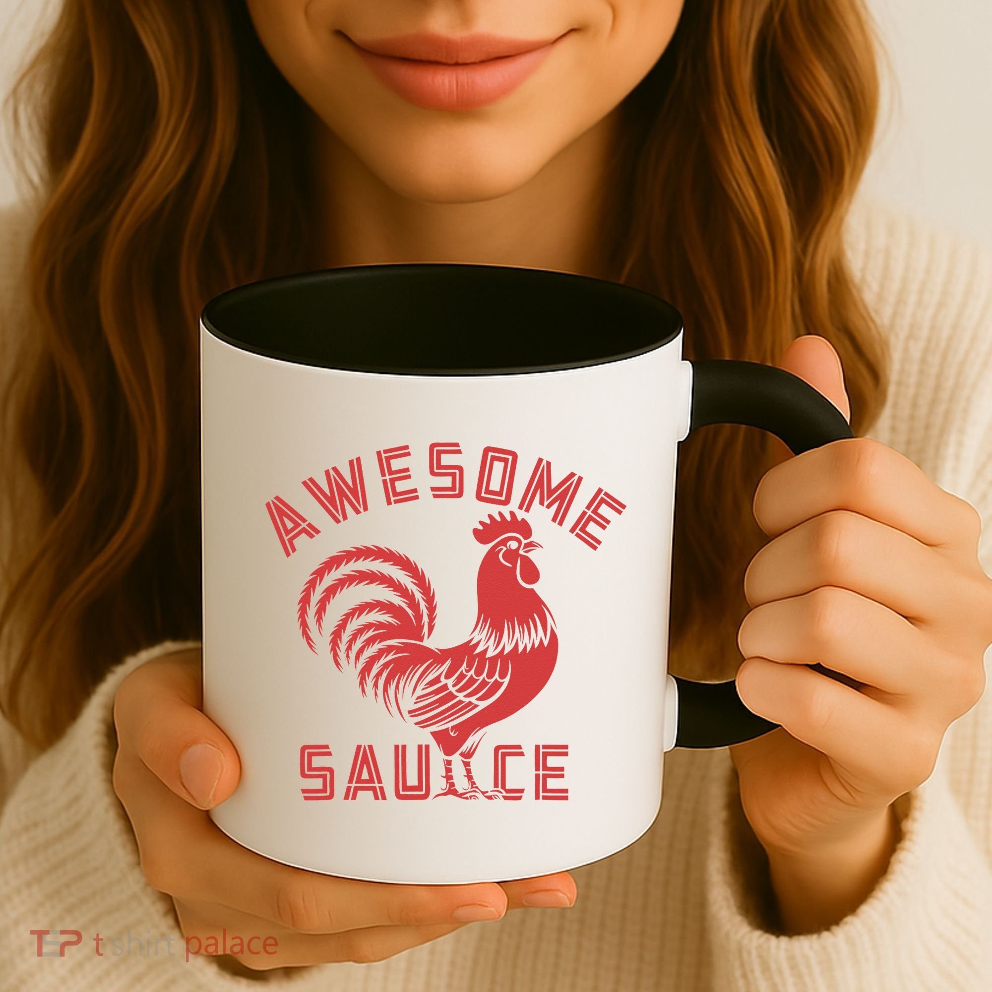 Awesome Sauce With Picture Of Rooster Funny Retro Coffee Mug