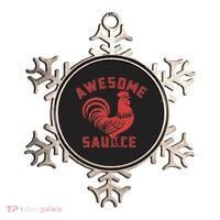 Awesome Sauce With Picture Of Rooster Funny Retro Ornament thumb 0