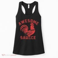 Awesome Sauce With Picture Of Rooster Funny Retro Women's Tank Top thumb 0
