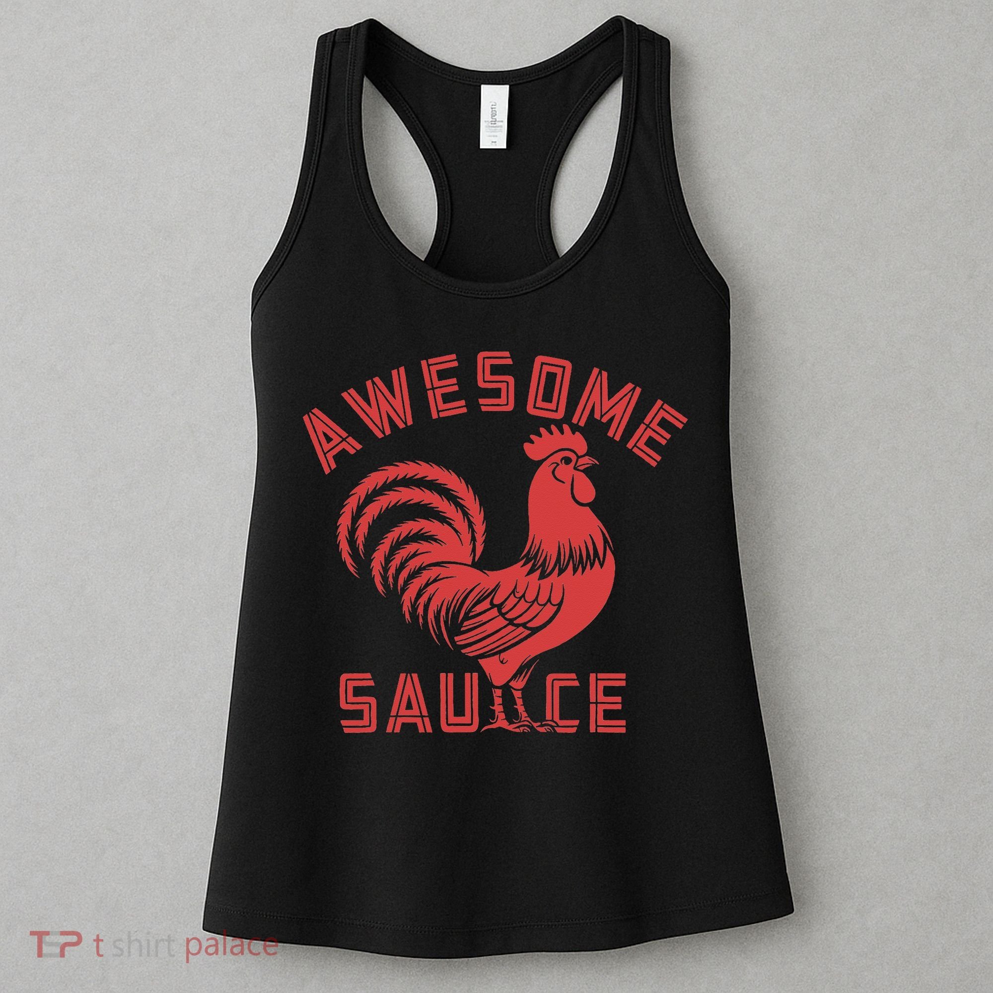 Awesome Sauce With Picture Of Rooster Funny Retro Women's Tank Top