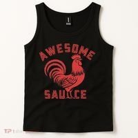 Awesome Sauce With Picture Of Rooster Funny Retro Tank Top thumb 2
