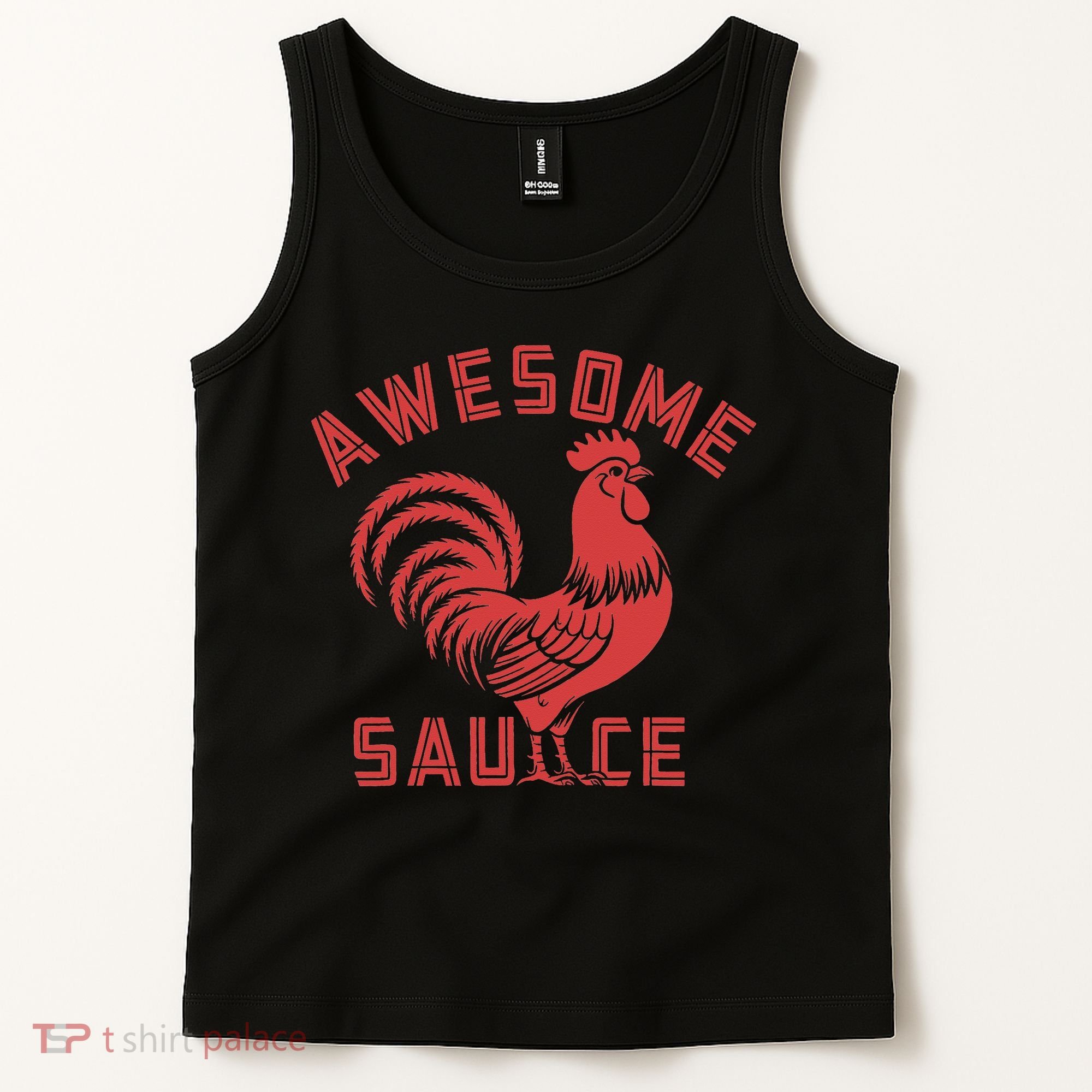 Awesome Sauce With Picture Of Rooster Funny Retro Tank Top