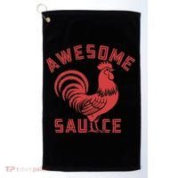 Awesome Sauce With Picture Of Rooster Funny Retro Golf Towel thumb 0