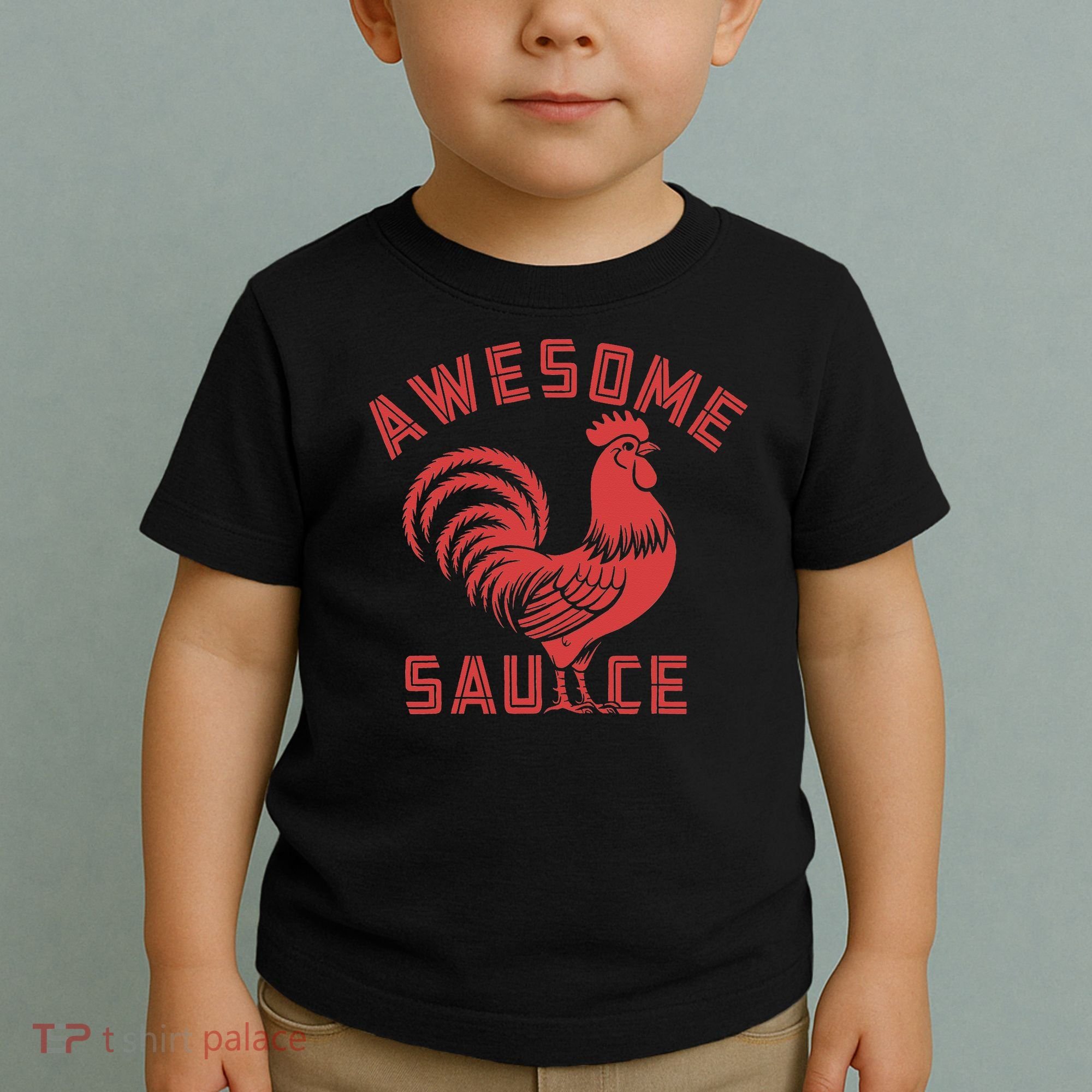 Awesome Sauce With Picture Of Rooster Funny Retro Toddler T-Shirt
