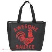 Awesome Sauce With Picture Of Rooster Funny Retro Tote Bag thumb 0