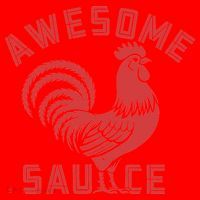 Awesome Sauce With Picture Of Rooster Funny Retro Santa Hat thumb 1