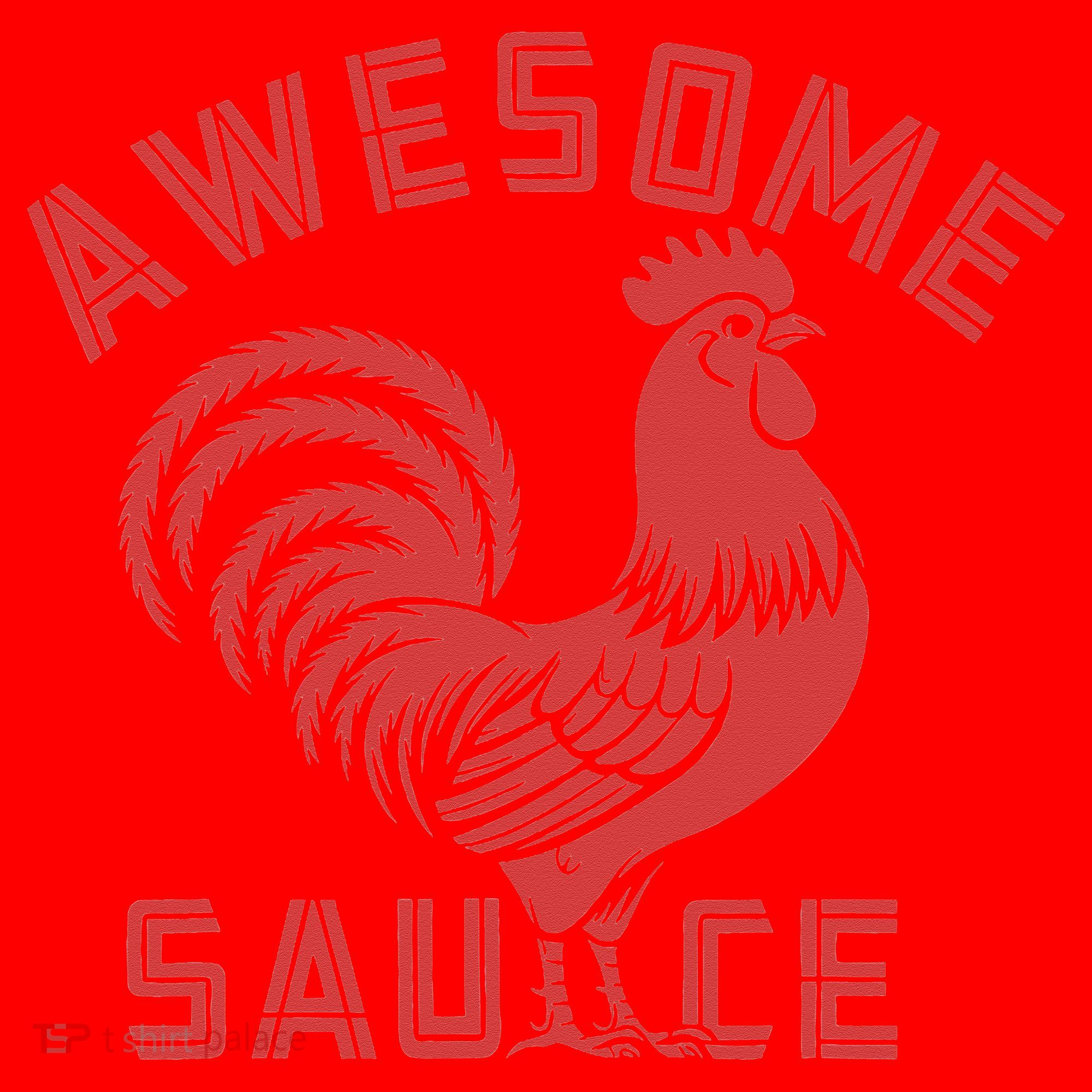Awesome Sauce With Picture Of Rooster Funny Retro Santa Hat