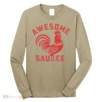 Awesome Sauce With Picture Of Rooster Funny Retro Long Sleeve Shirt thumb 0
